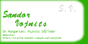 sandor vojnits business card